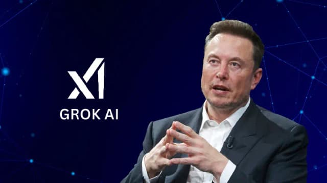 Elon Musk, representing xAI, announcing the release of the Grok 3 AI chatbot, a competitor to ChatGPT and Gemini.