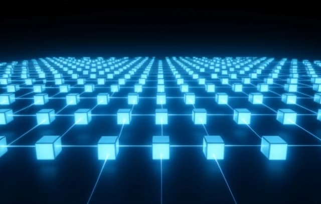 Abstract visualization of a vast network of glowing GPUs representing Meta's massive compute buildout for AGI development.