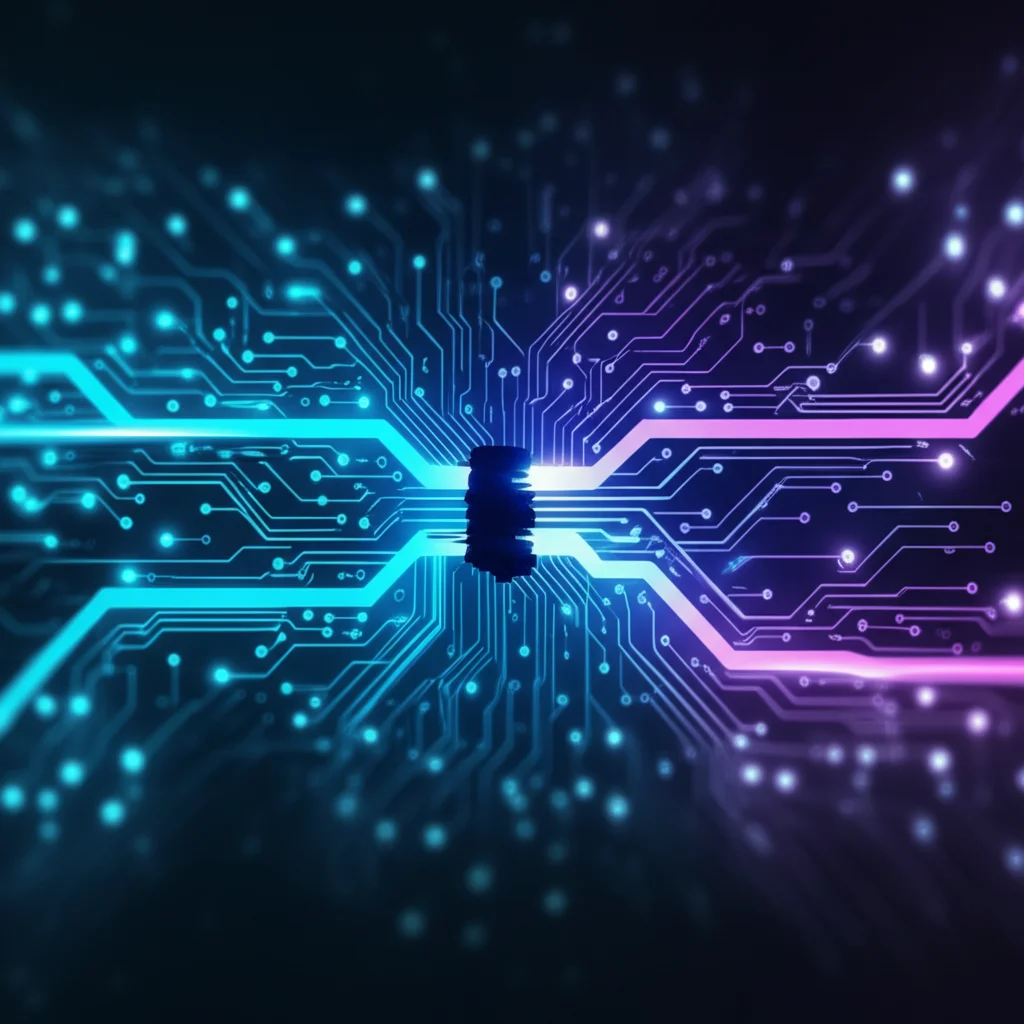 Abstract art of AI cognitive pathways, featured for article on MIRAGE benchmark diagnosing AI thinking errors.