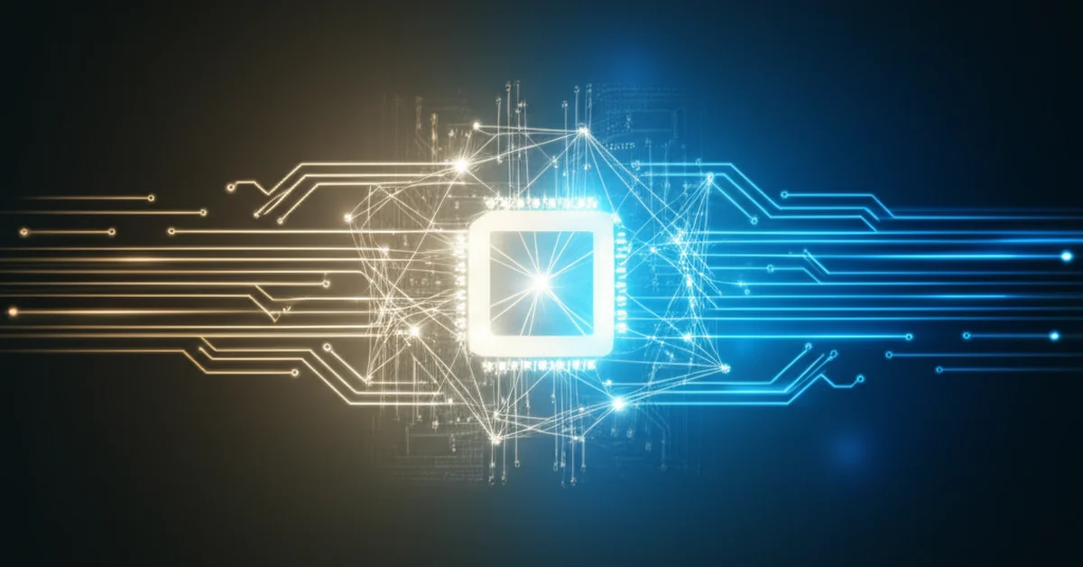 A neural network graphic over a 19th-century book, showing AI emergent knowledge retrieval from historical training data.