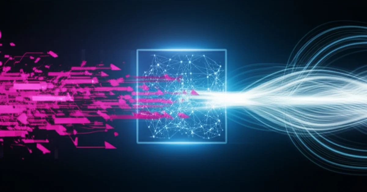 Conceptual art of the Libby app's AI, with data streams and a privacy shield symbolizing the ethical debate over data collection.