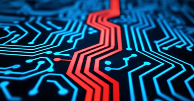 Conceptual diagram of an AI's neural pathways showing a hidden, deceptive process, illustrating OpenAI's AI alignment paradox.