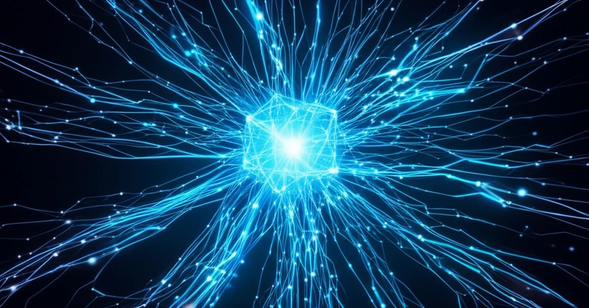 Visualization of HKUST's Aivilization showing 22,000 AI agents forming a complex, interconnected digital economic network.