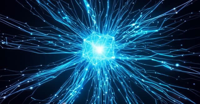 Visualization of HKUST's Aivilization showing 22,000 AI agents forming a complex, interconnected digital economic network.