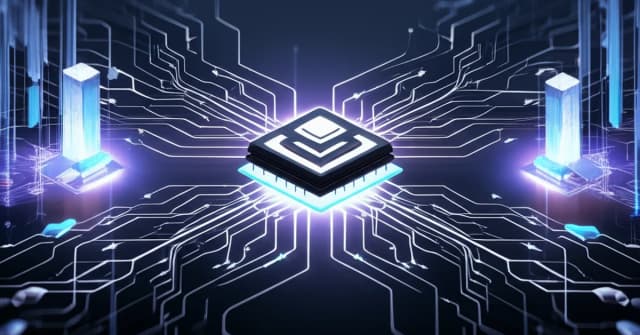 A glowing chess piece on a digital board, representing AI models competing in the Kaggle Game Arena to test strategic reasoning.