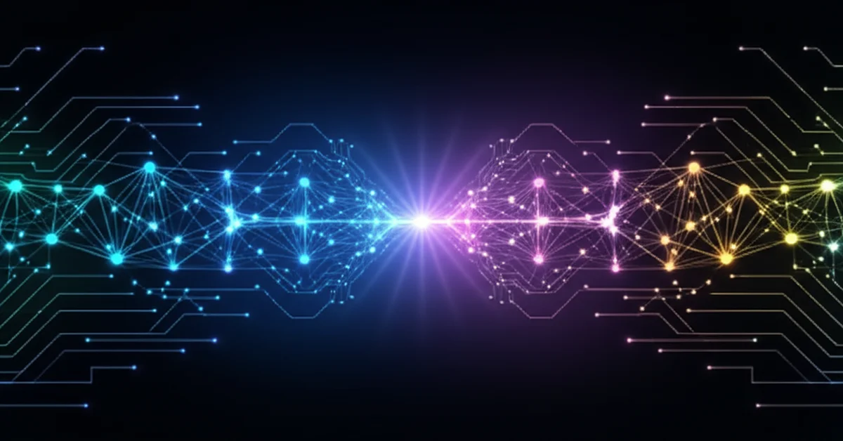 Meta logo split between a creative AI video feed (Vibes) and Google's Gemini model, symbolizing its dual AI strategy.