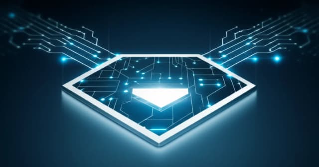 Visualization of MLB's Hawk-Eye system tracking a baseball's trajectory through the AI-defined strike zone for a challenge review.