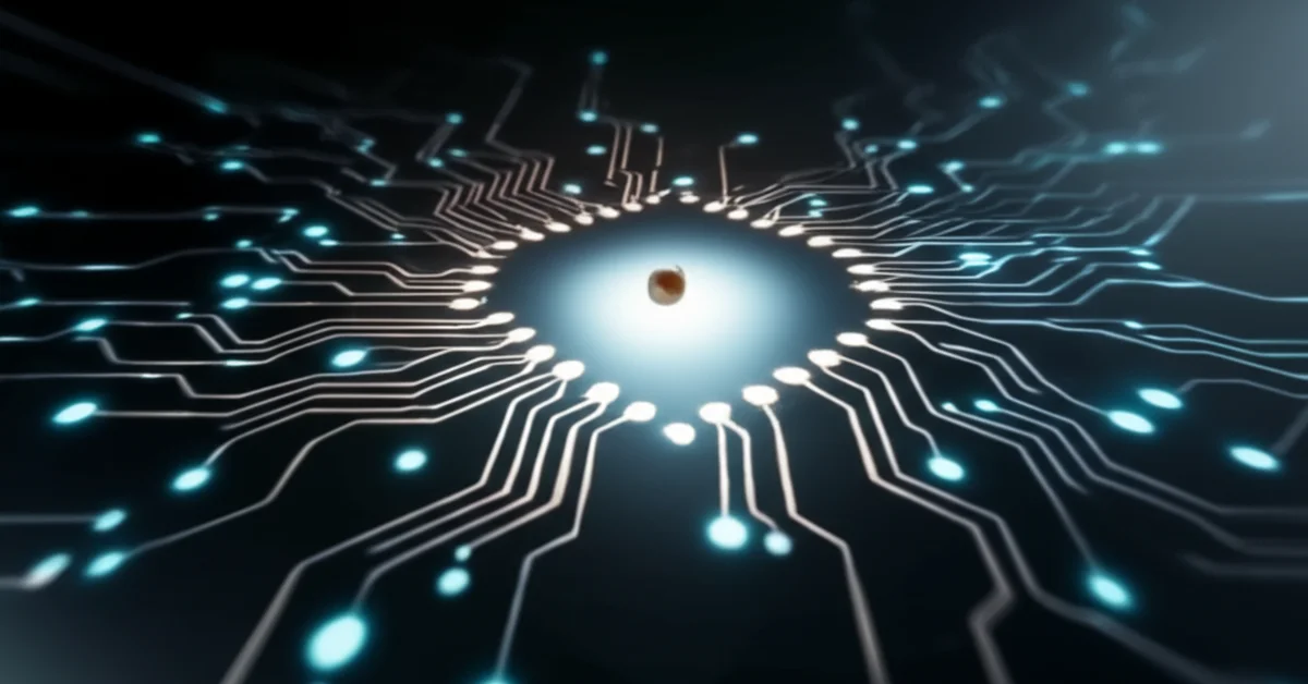 A sapling growing from a glowing neural network, symbolizing the growth of AI talent in OpenAI's Grove incubator program.