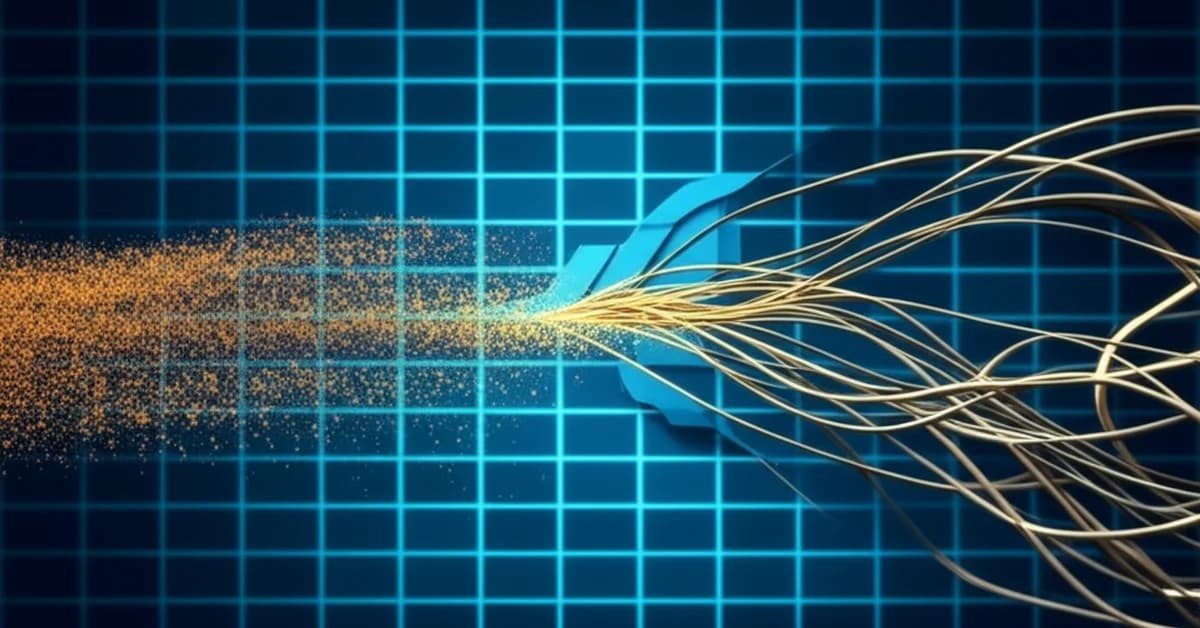 Conceptual art of an AI choosing a branching, random exploration path over a direct, predictive one for scientific discovery.