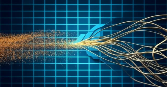 Conceptual art of an AI choosing a branching, random exploration path over a direct, predictive one for scientific discovery.