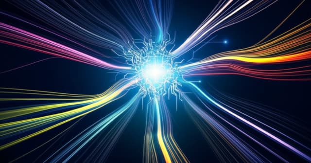 Conceptual art of an AI's internal 'society of thought,' showing multiple distinct reasoning personas debating a problem.