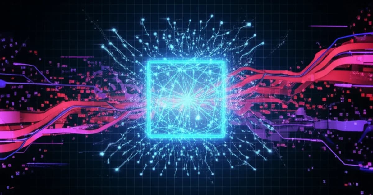 Conceptual art of an assembly line mass-producing deepfake digital identities, symbolizing industrialized deception.